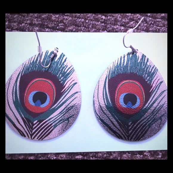 Jewelry - Large Peacock Earrings 🦚